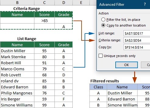 Функция расширенного фильтра в Microsoft Excel