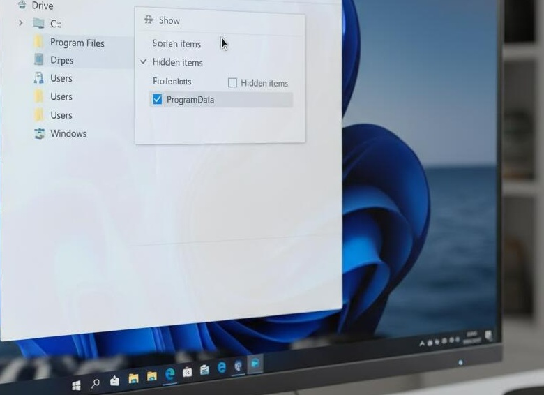 Отображение скрытых папок в Windows 10