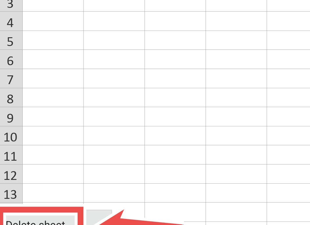 Удаление листа в Microsoft Excel