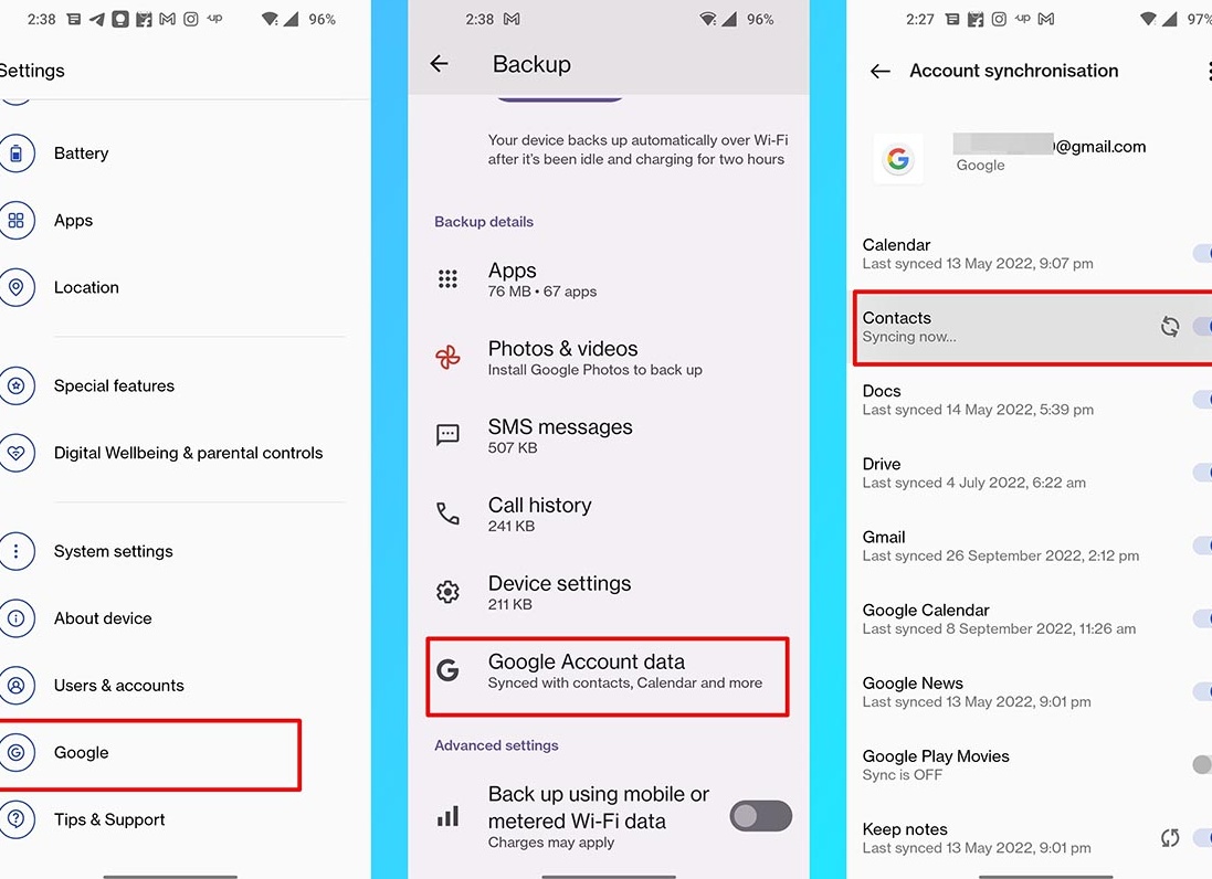 Как синхронизировать контакты Android с Google