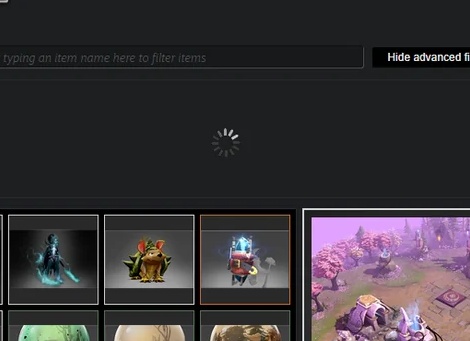 Открытие инвентаря в Steam