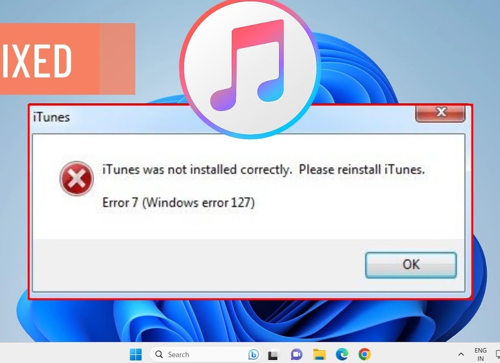 Ошибка 7 (Windows 127) в iTunes: причины возникновения и способы устранения