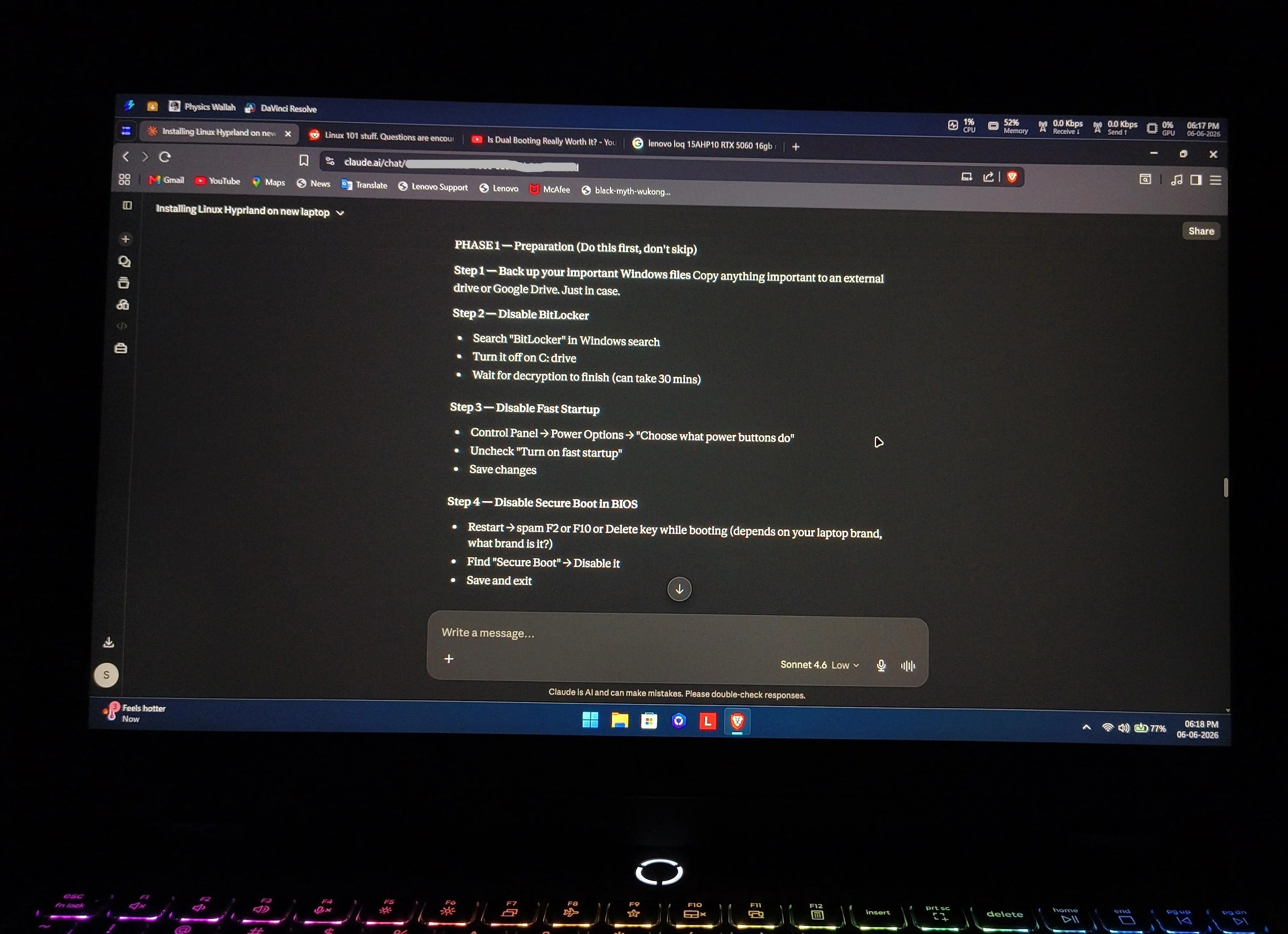 Установка Ubuntu на одном диске с Windows 10