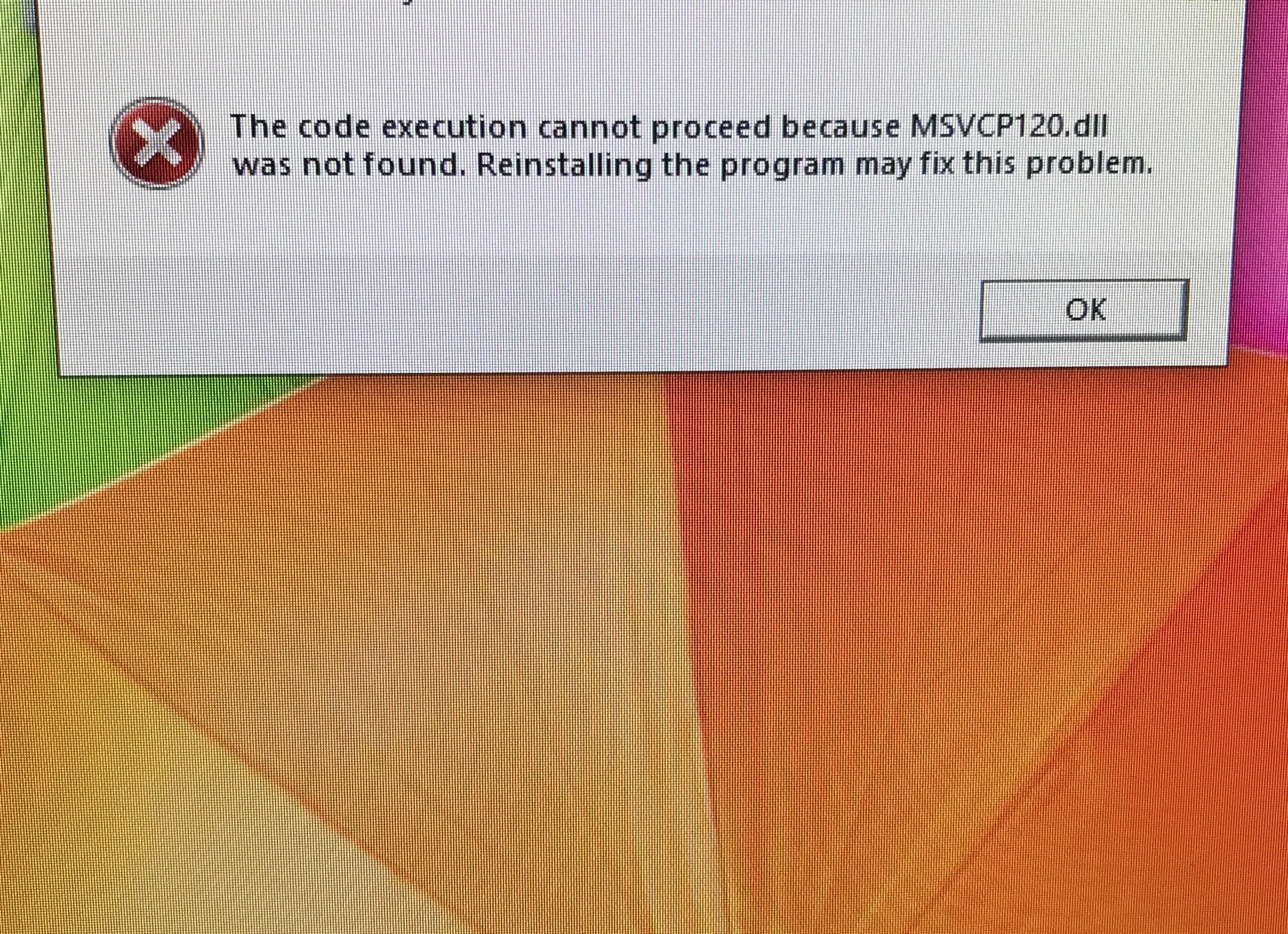 Решение ошибки с msvcp120.dll